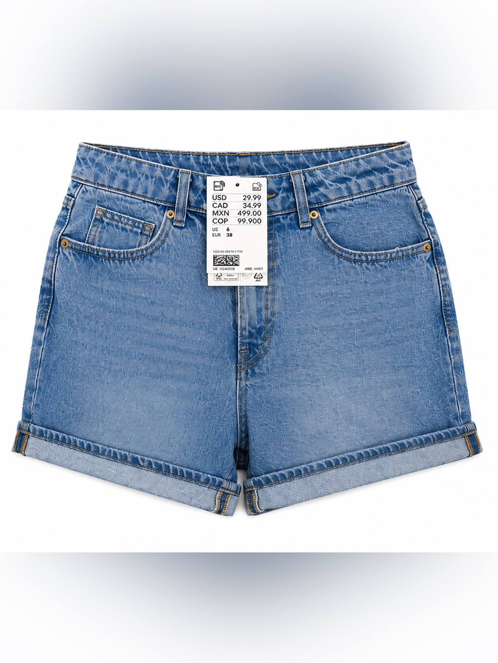 H&M High Waist Denim Shorts size 6 NWT